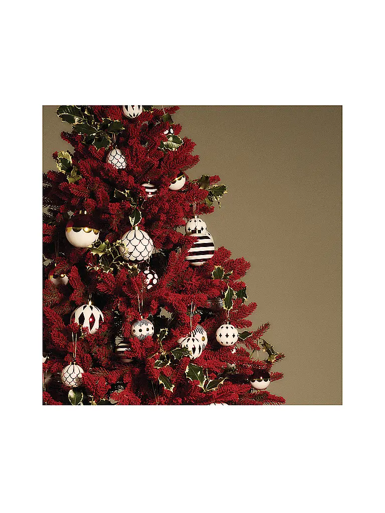 ALESSI | Palla di Natale 9cm DELIGHT Bianco/Rosso | Rosso