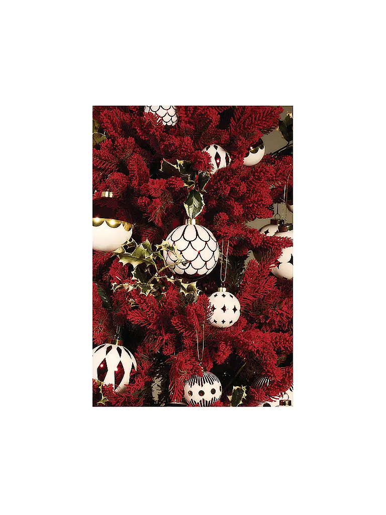 ALESSI | Palla di Natale 9cm DELIGHT Bianco/Rosso | Rosso