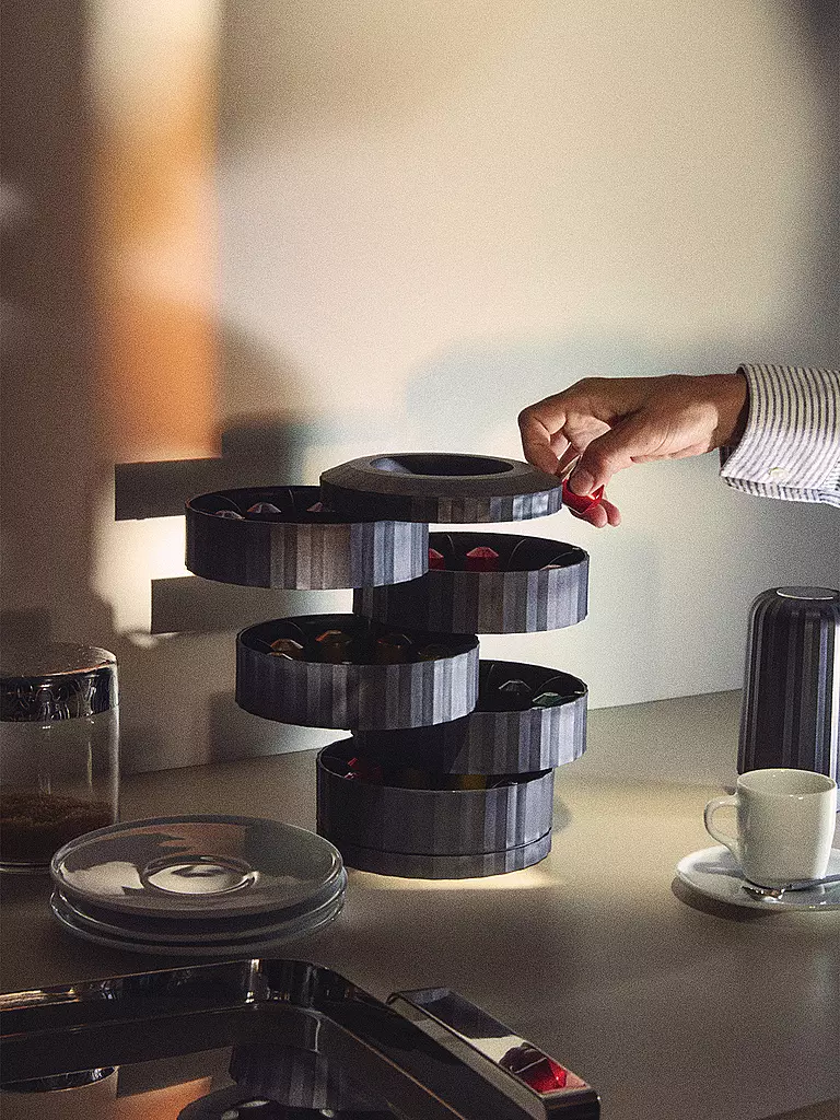 ALESSI | Portacapsule da caffè PLISSE Nero | Nero