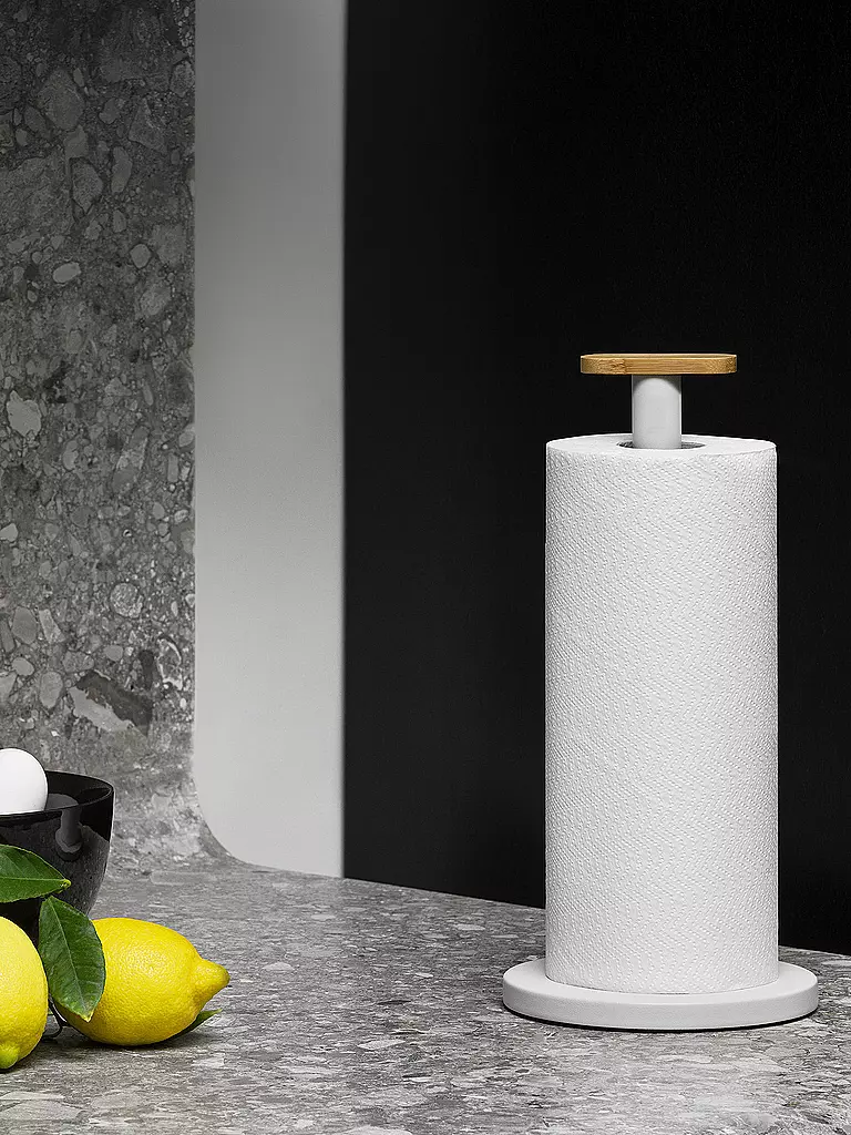ALESSI | Portarotolo Mattina 33cm Grigio caldo/Bambù | Grigio chiaro