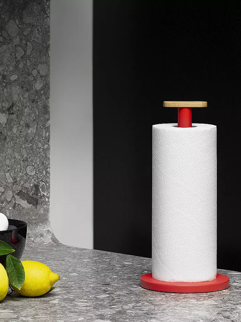 ALESSI | Portarotolo Mattina 33cm Rosso/Bambù | Rosso