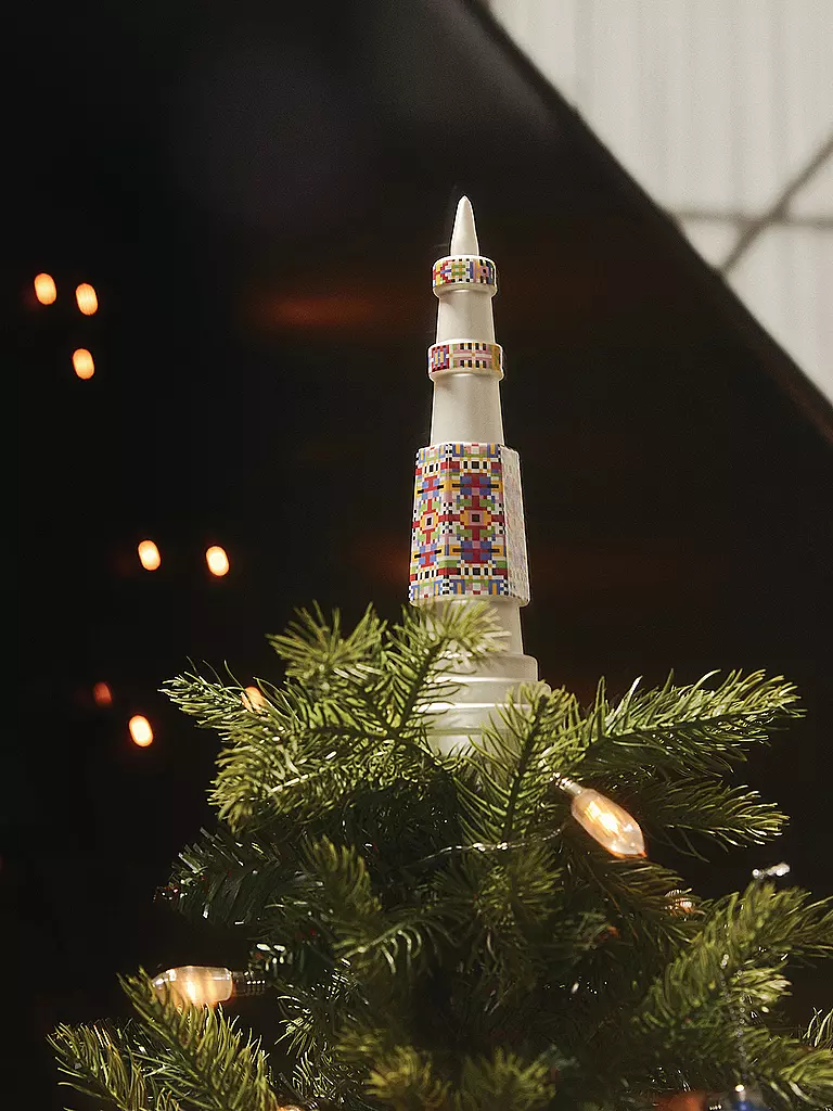 ALESSI | Puntale per albero di Natale VERTICO 24,3 cm Argento/Dec. | Argento