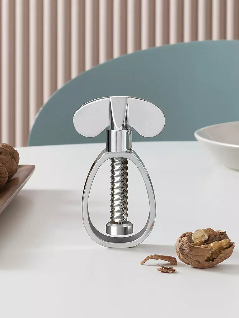 ALESSI | Schiaccianoci Farfalla 11cm Acciaio Inox / Bianco | Argento
