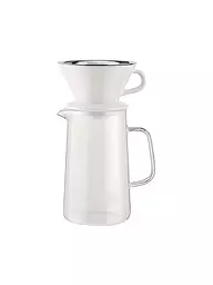 ALESSI | Set da caffè 3 pz SLOW COFFEE vetro/bianco/acciaio inossidabile | Trasparente