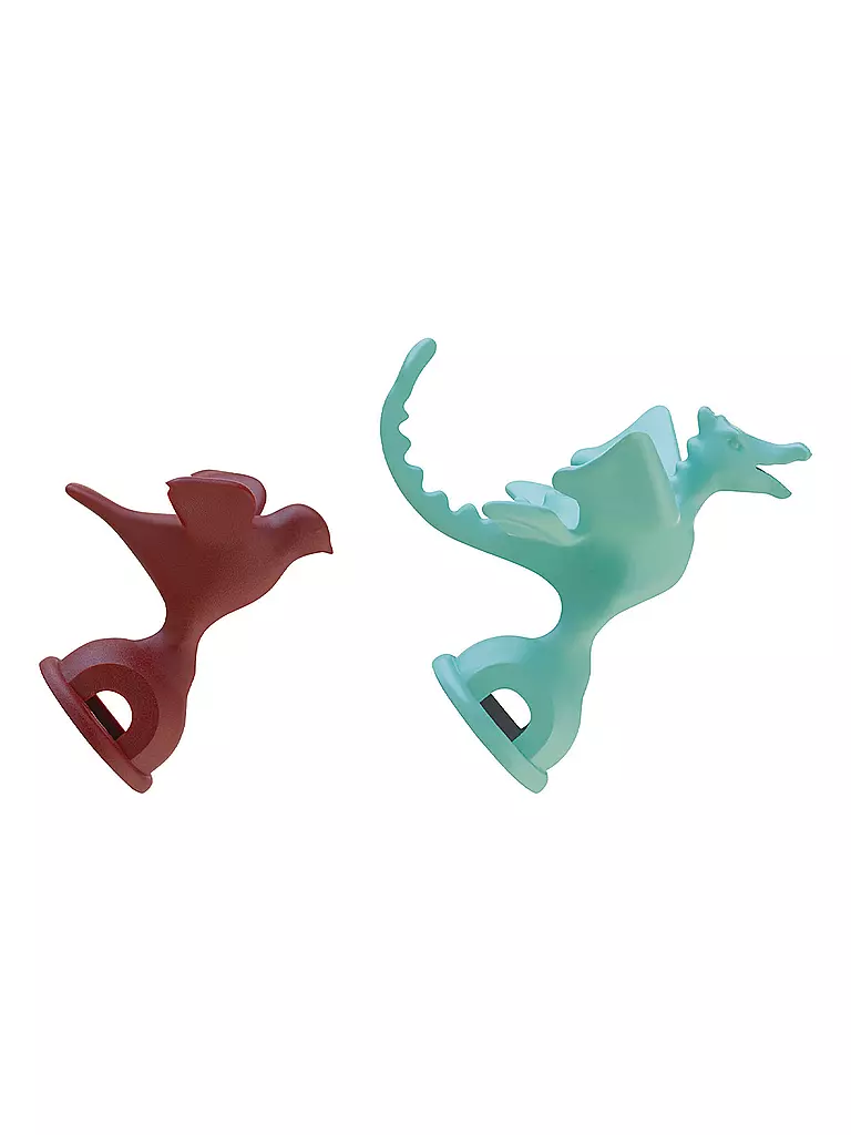 ALESSI | Set di 2 fischietti per bollitore Verde chiaro Rosso | Argento