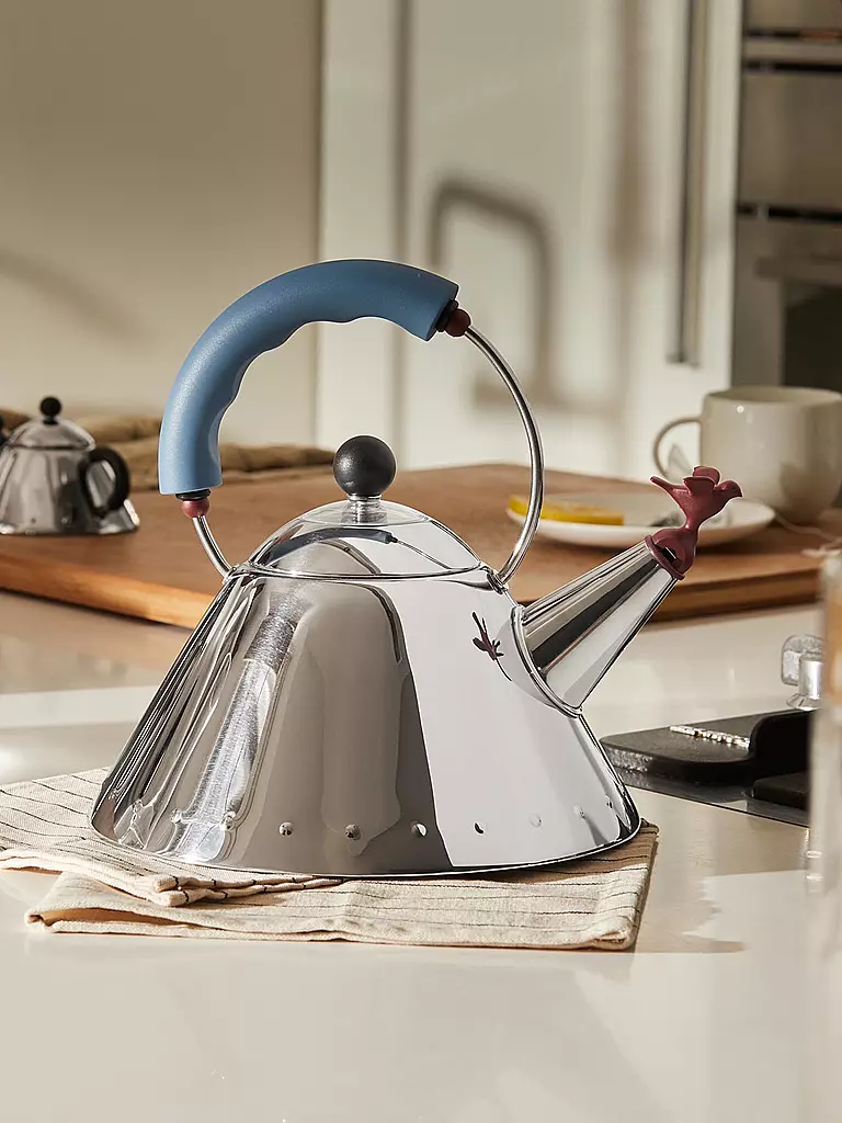 ALESSI | Set di 2 fischietti per bollitore Verde chiaro Rosso | Argento