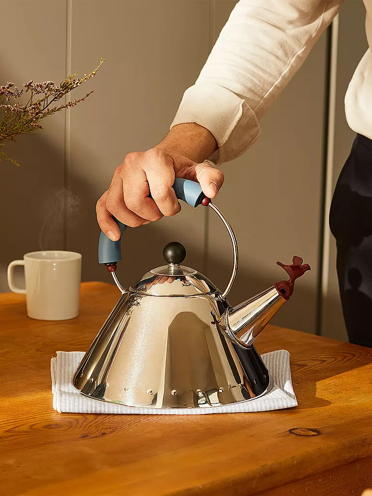 ALESSI | Set di 2 fischietti per bollitore Verde chiaro Rosso | Argento