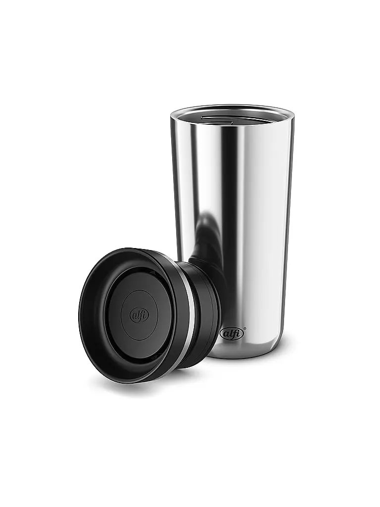 ALFI | Tazza termica da viaggio 0,38 l MUG PRO in acciaio inox | Argento