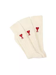 AMI PARIS | Calzini confezione da 3 bianco sporco | Crema