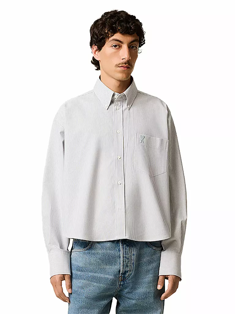 AMI PARIS | Camicia cropped fit | Blu chiaro