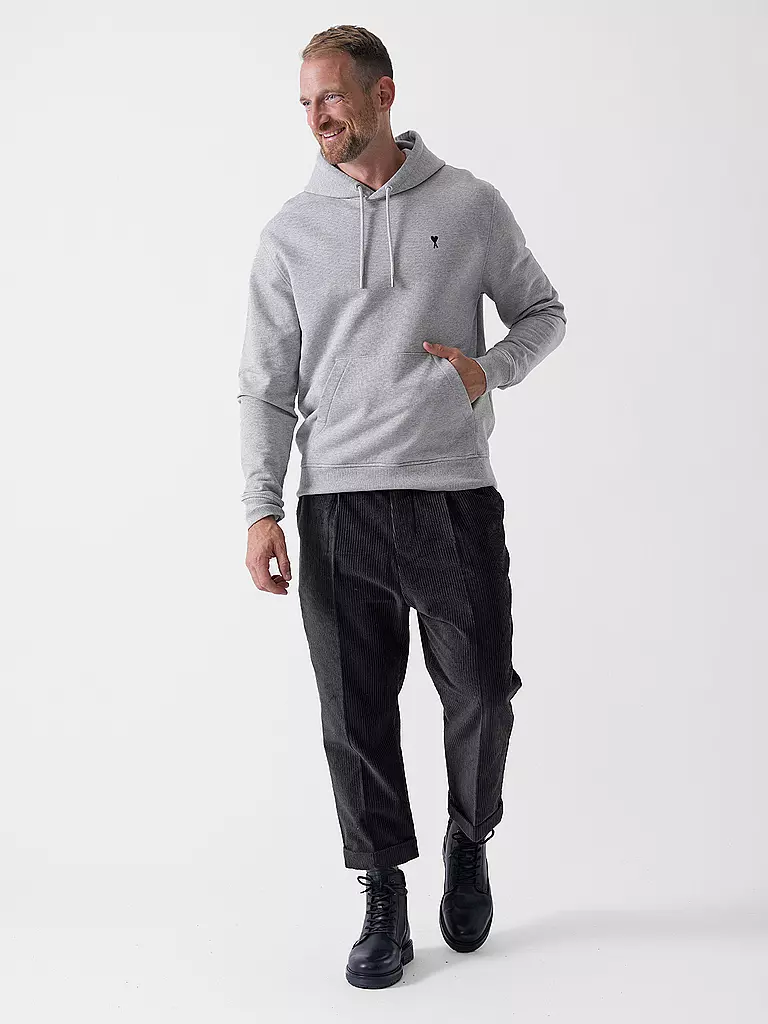 AMI PARIS | Felpa con cappuccio - Hoodie | Grigio chiaro