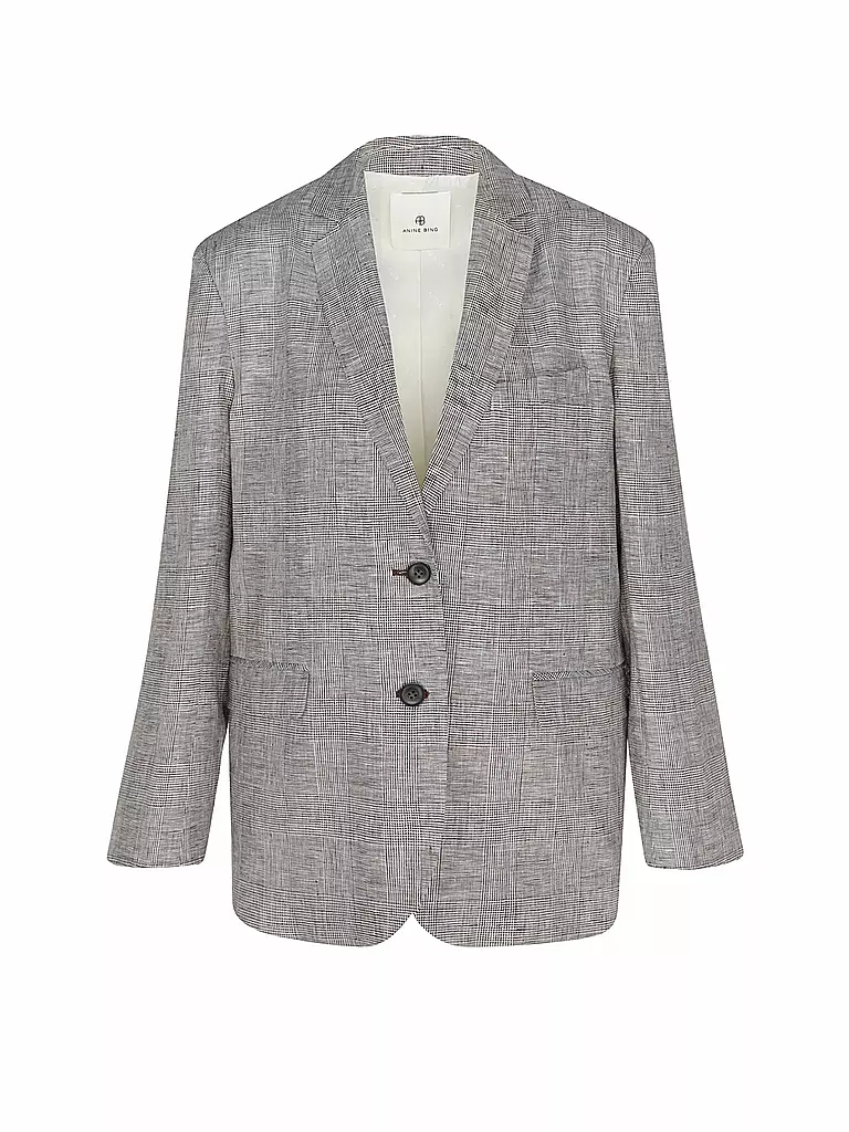 ANINE BING | Blazer in lino QUINN | Nero