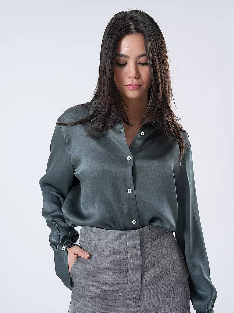 ANINE BING | Seidenbluse MONICA | Verde scuro