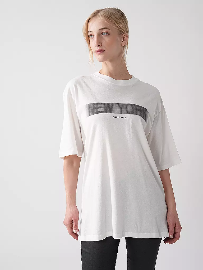 ANINE BING | T-Shirt CASON TEE BLUR | Bianco