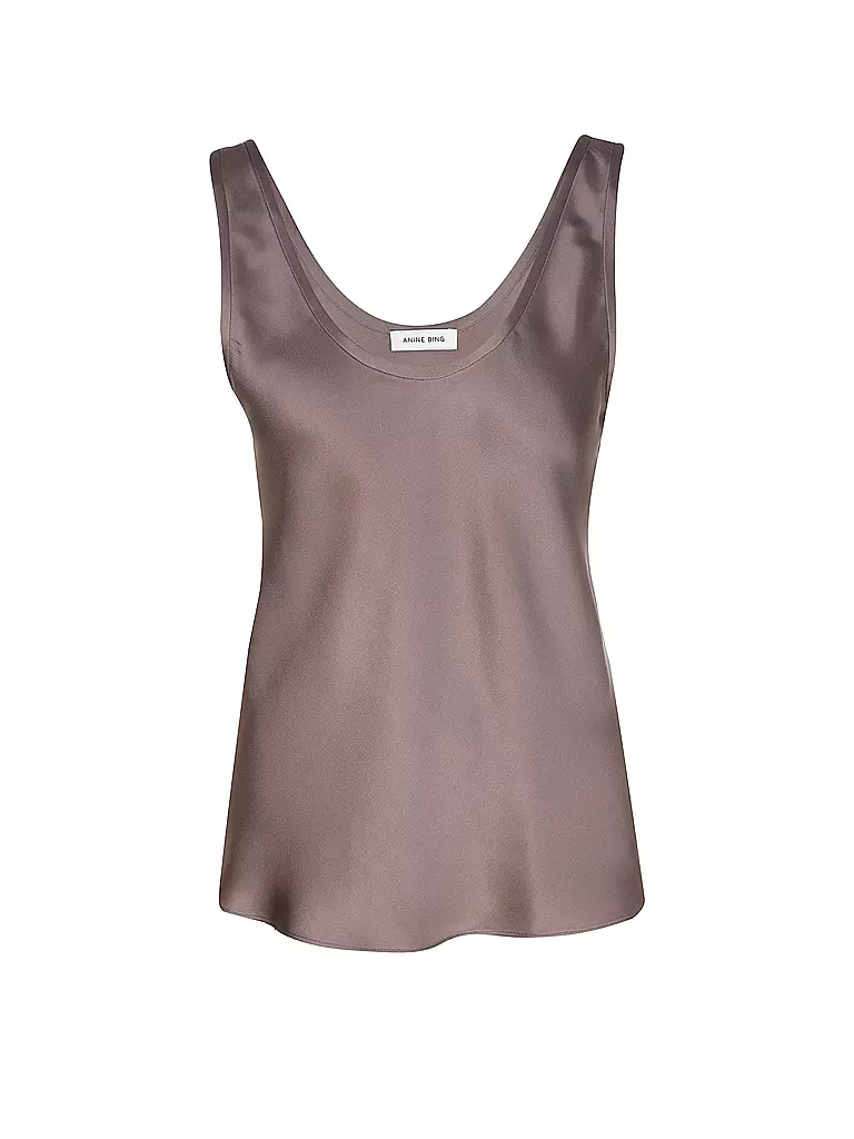 ANINE BING | Top in seta LEA | Marrone