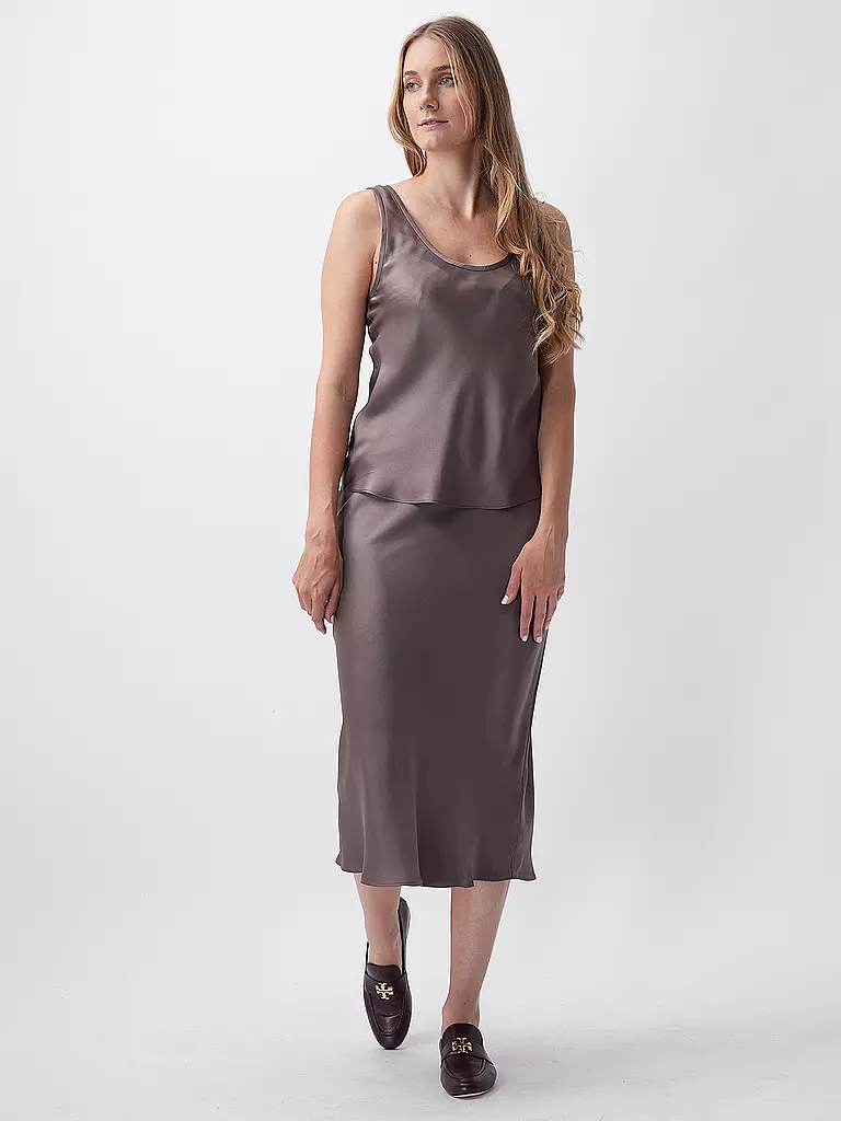 ANINE BING | Top in seta LEA | Marrone