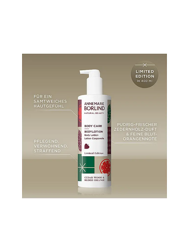 ANNEMARIE BÖRLIND | Bodylotion Legno di Cedro & Arancia Sanguinella 400ml | Senza colore