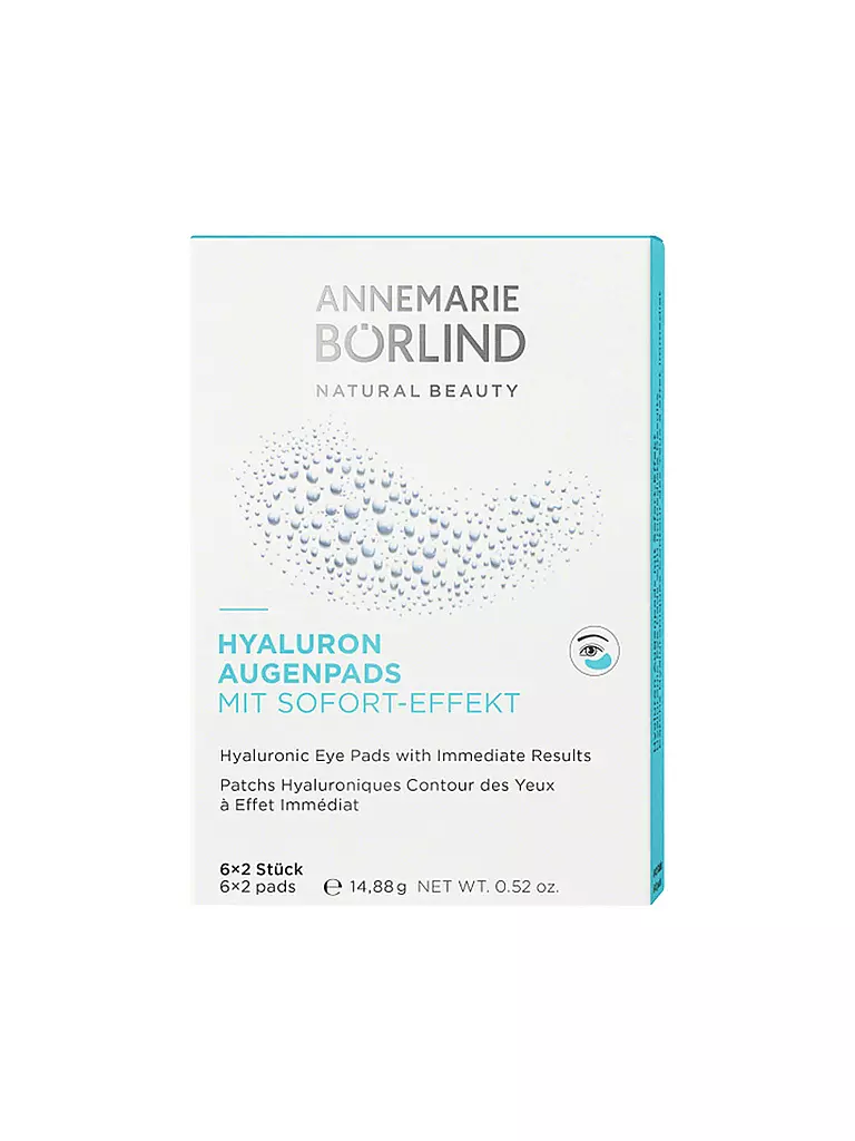 ANNEMARIE BÖRLIND | HYALURON AUGENPADS con effetto immediato, 6 pezzi | Senza colore