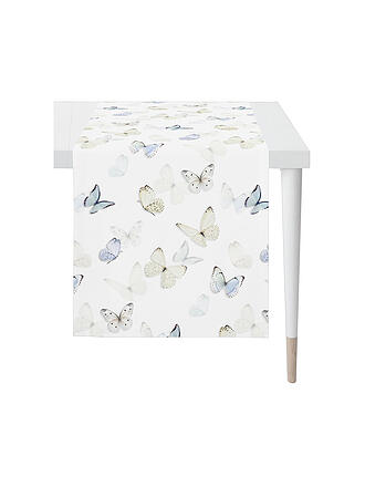 APELT | Tischläufer SEASON 140x48cm Weiss/Schmetterling