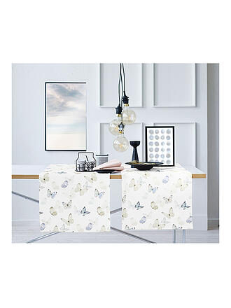 APELT | Tischläufer SEASON 140x48cm Weiss/Schmetterling