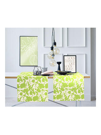 APELT | Tischläufer SEASON 140x48cm Verde/Foglie
