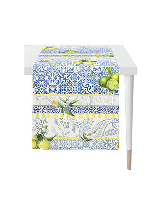 APELT | Runner da tavola SEASON 140x48cm Bianco/Blu/Agrumi