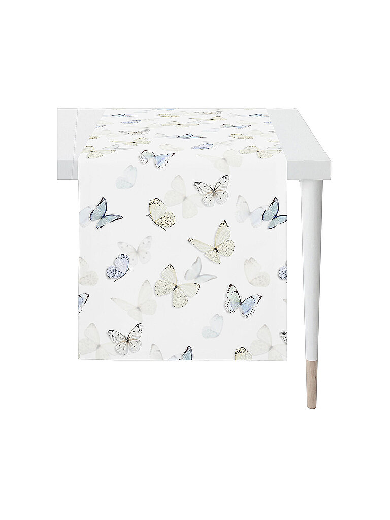 Tischläufer SEASON 140x48cm Weiss/Schmetterling bianco