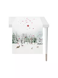 APELT | Runner da tavola natalizio 140x48cm SEASON Bianco/Rosso | Bianco