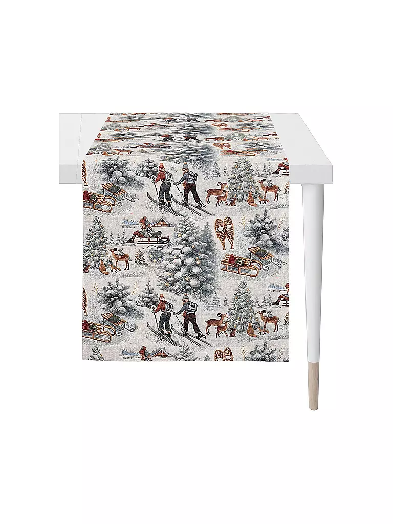APELT | Tavola di Natale 140x48cm SEASON Grigio | Grigio chiaro