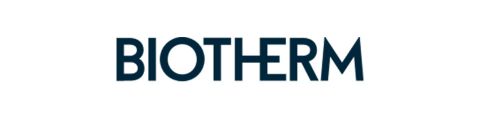 L'immagine mostra il logo Biotherm in caratteri blu scuro su sfondo bianco.