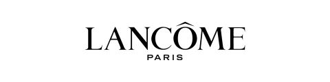 Il logo di Lancôme mostra il nome del marchio in maiuscolo, con un accento circonflesso sopra la "o" e sotto, in caratteri più piccoli, "Parigi".