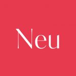 Ein roter Hintergrund mit dem Wort „Neu“ in weißer, eleganter Schrift mittig im Bild.