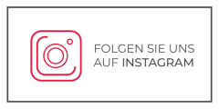 Logo rosso di Instagram accanto al testo tedesco "SEGUICI SU INSTAGRAM" su sfondo bianco con un sottile bordo nero.