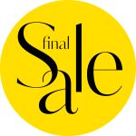 Der Schriftzug „Final Sale“ in großen schwarzen Buchstaben auf einem leuchtend gelben ovalen Hintergrund, der auf eine Schlussverkaufsaktion hinweist.
