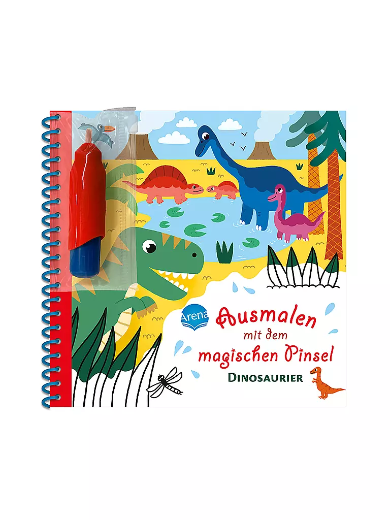 ARENA VERLAG | Libro da colorare - Dipingi con il pennello magico. Dinosauri | Senza colore