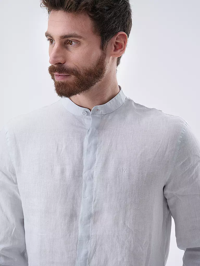 ARMANI EXCHANGE | Leinenhemd Regular Fit  | Blu chiaro