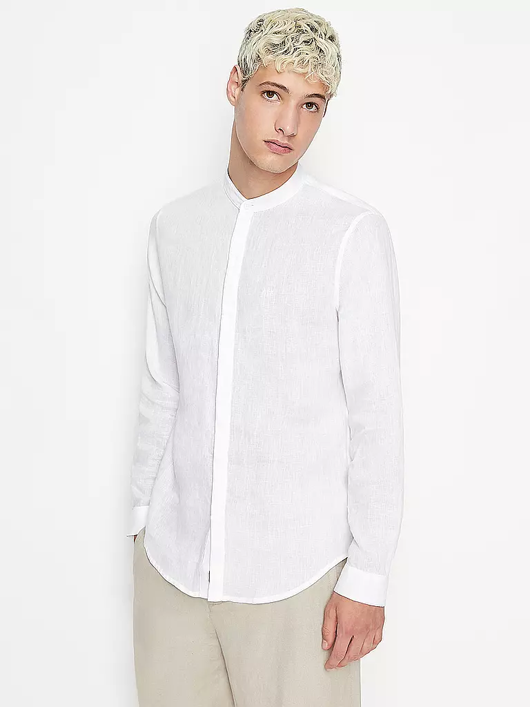 ARMANI EXCHANGE | Leinenhemd Regular Fit  | Bianco