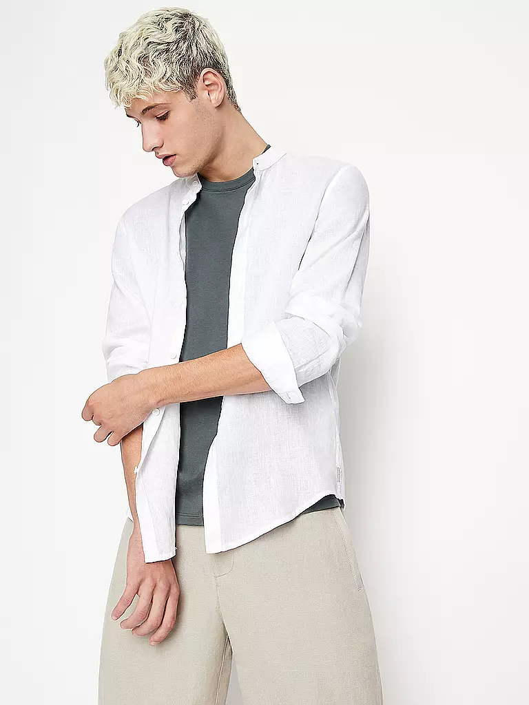 ARMANI EXCHANGE | Leinenhemd Regular Fit  | Bianco
