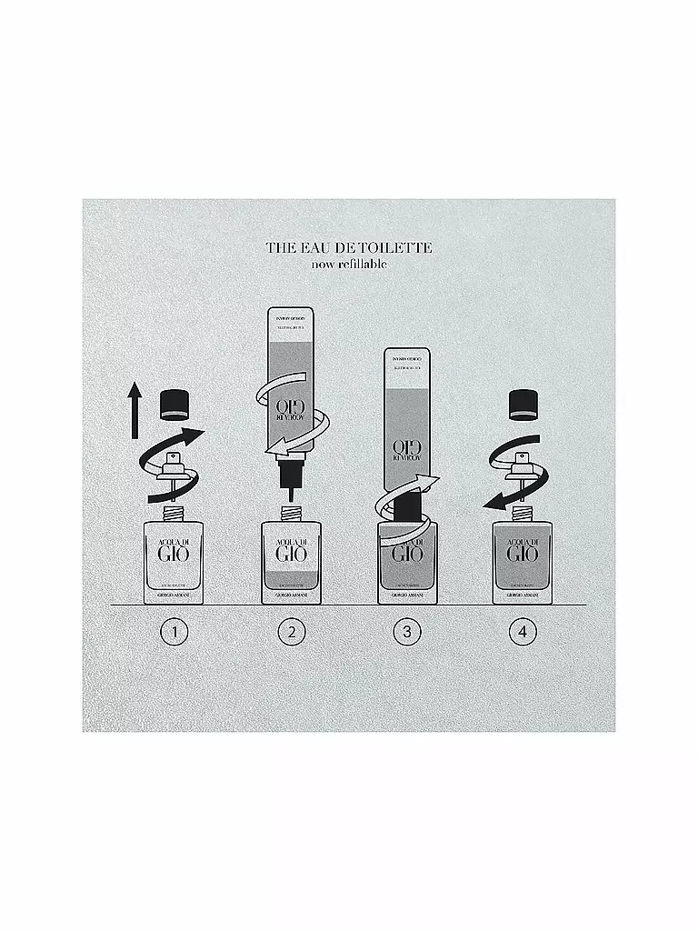 ARMANI | Acqua di Giò Homme Eau de Toilette 100ml Nachfüllbar | Senza colore