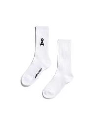ARMEDANGELS | Calzini SAAMUS BOLD oatmilk black | Bianco