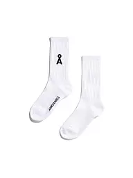 ARMEDANGELS | Calzini SAAMUS BOLD rosso scarlatto | Bianco