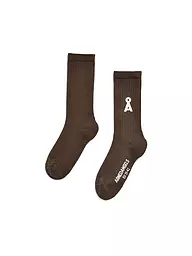ARMEDANGELS | Calzini SAAMUS BOLD oatmilk black | Marrone