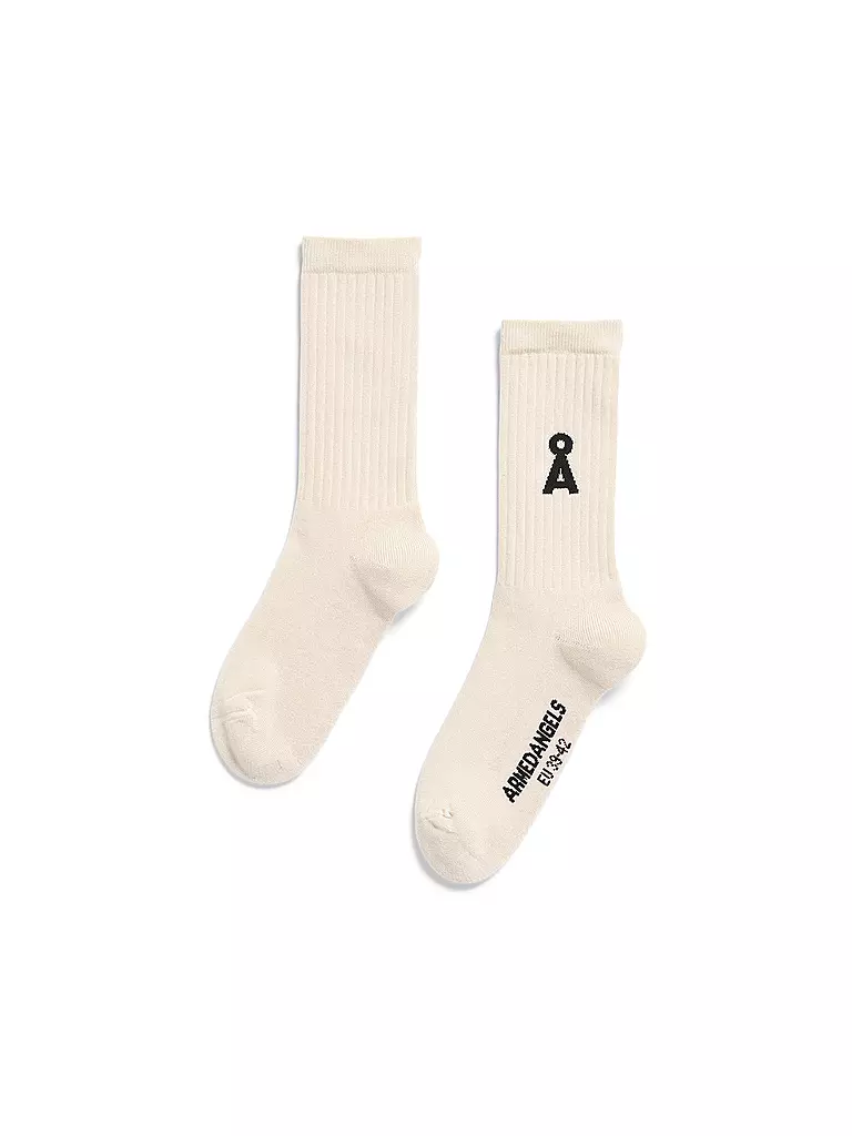 ARMEDANGELS | Calzini SAAMUS BOLD oatmilk black | Crema