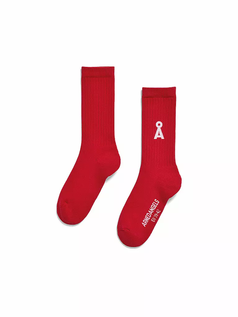 ARMEDANGELS | Calzini SAAMUS BOLD rosso scarlatto | Rosso
