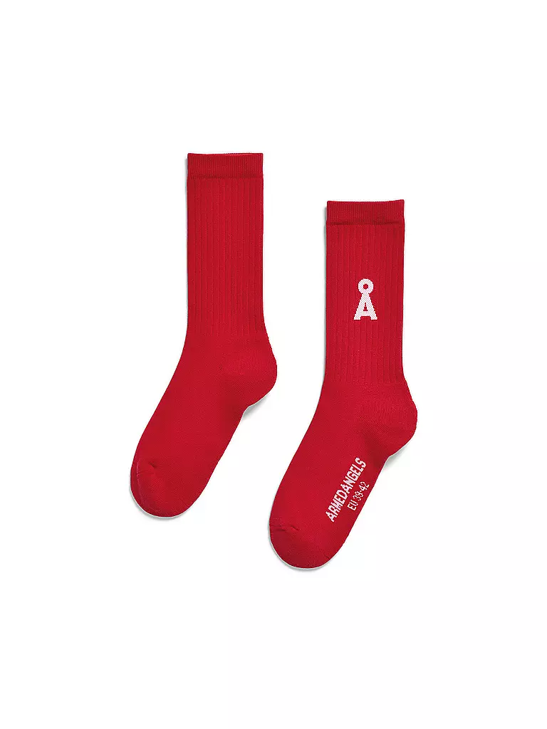 ARMEDANGELS | Calzini SAAMUS BOLD rosso scarlatto | Rosso