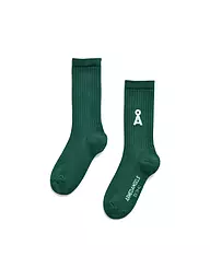 ARMEDANGELS | Calzini SAAMUS BOLD oatmilk black | Verde scuro