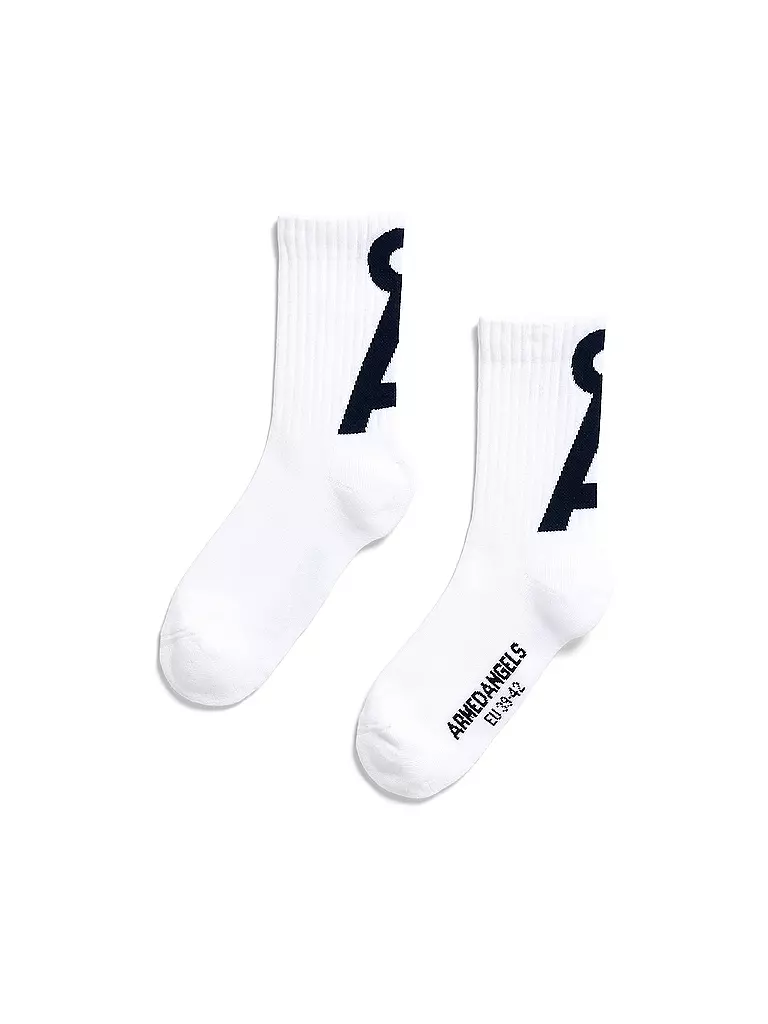 ARMEDANGELS | Calzini SAAMUS white - tinted navy | Bianco