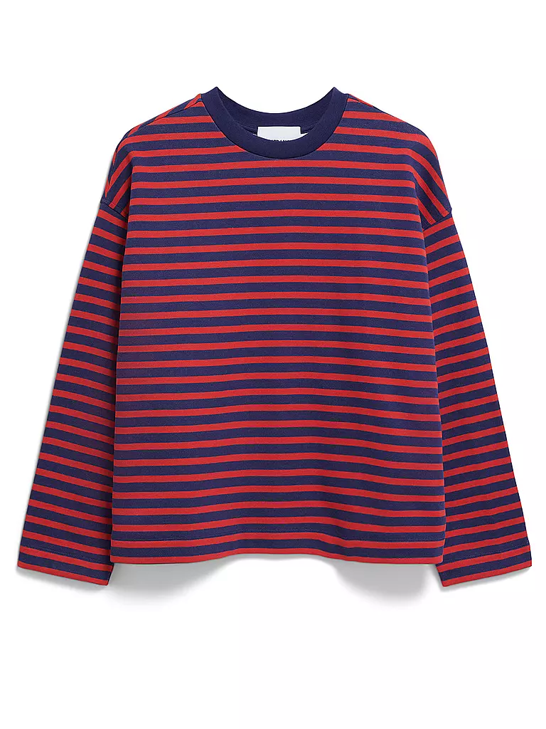 ARMEDANGELS | Felpa Taglio Ampio FRANKAA STRIPES | Rosso