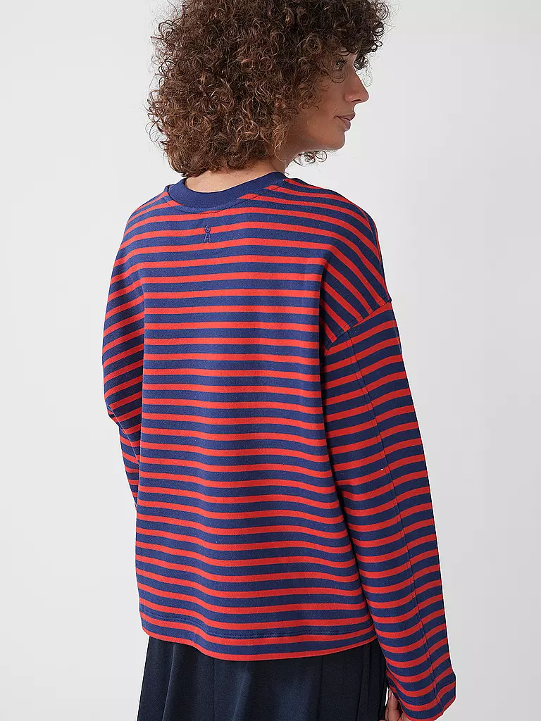 ARMEDANGELS | Felpa Taglio Ampio FRANKAA STRIPES | Rosso