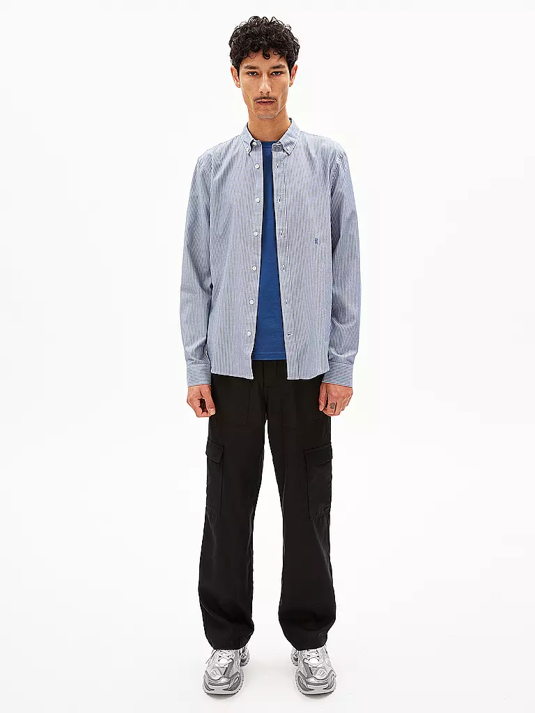 ARMEDANGELS | Hemd Casual Fit QUAASA STRIPES | Blu